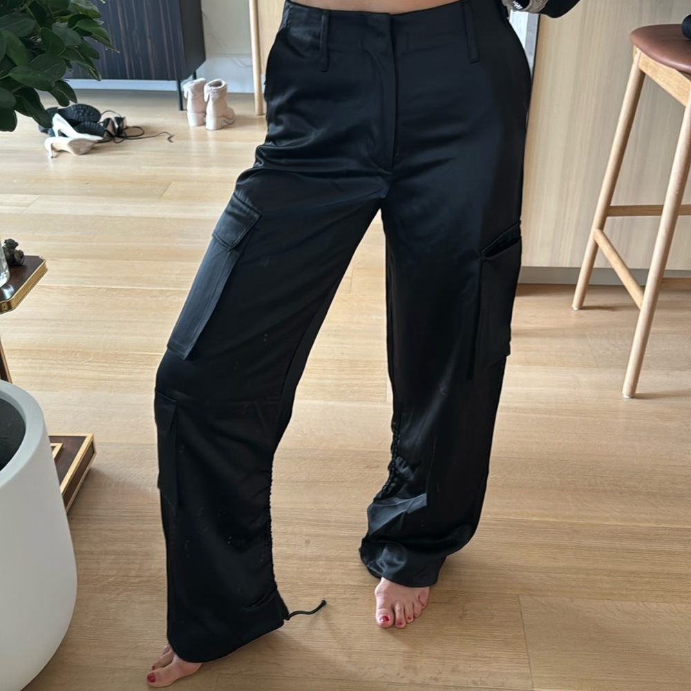ZARA NWT Satin Cargo Pants size XS